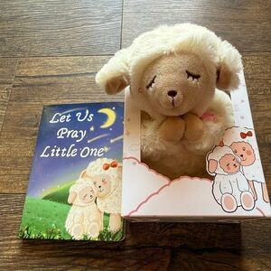 NWT Plush Lamb Toy with Book let us pray little one.